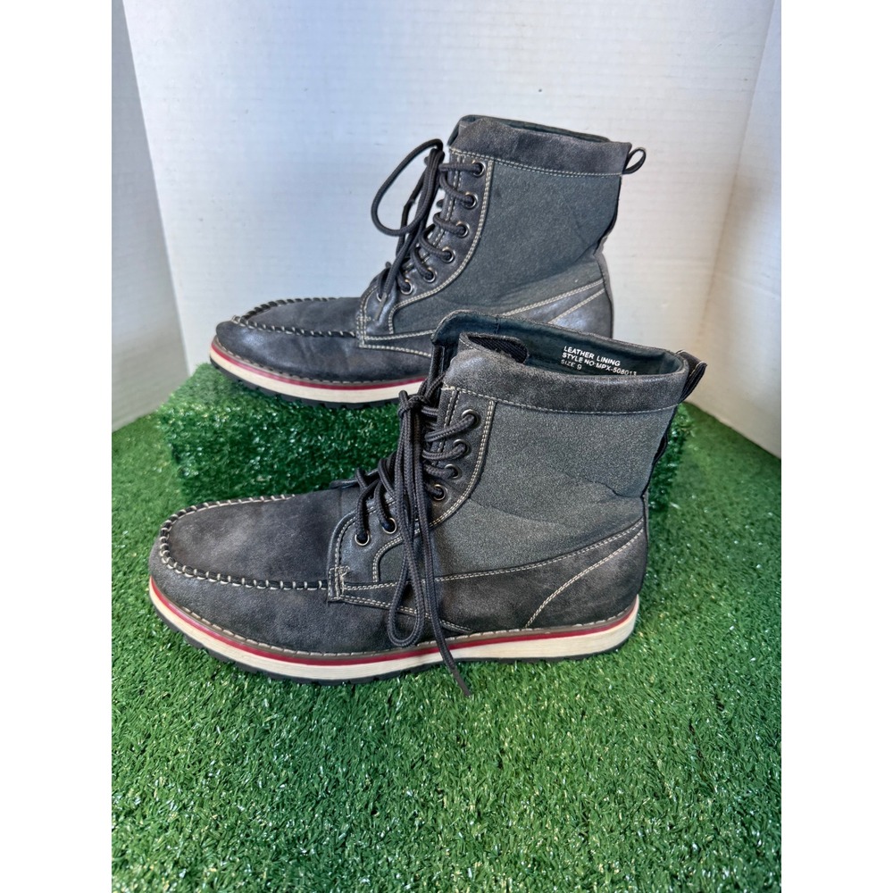 Polar Fox Men Dark Gray Lace Up‎ Ankle Boots Size 9
